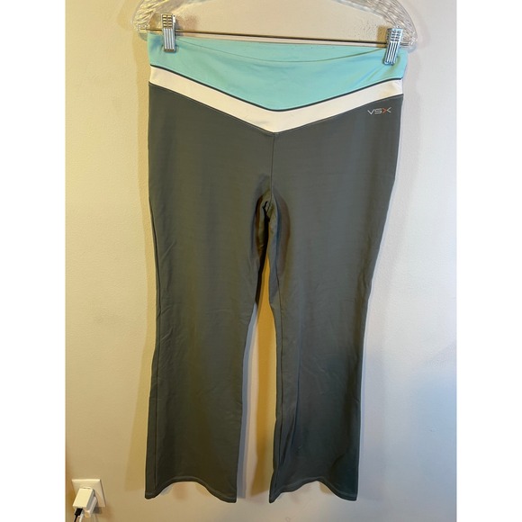 VSX Victoria's Secret Pants - VSX Womens Yoga Pants‎ Colorblock Waistband Gray Teal Size M